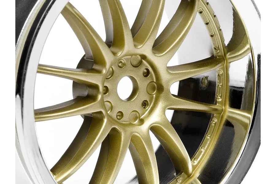 HPI 1.9&amp;quot; (3mm Off-Set) RS4 Sport 3 Work XSA 02C Chrome/Gold Rims 2Pcs image 8480