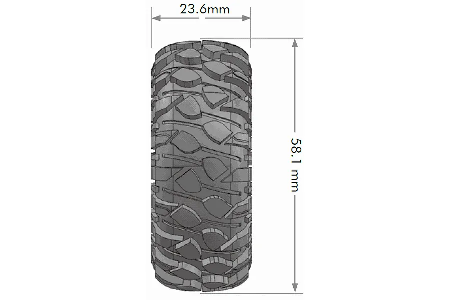Louise 1.0&amp;quot; CR-Rowdy Super Soft Crawler Tyres on Black Rims - Glued Wheels 2Pcs image 3
