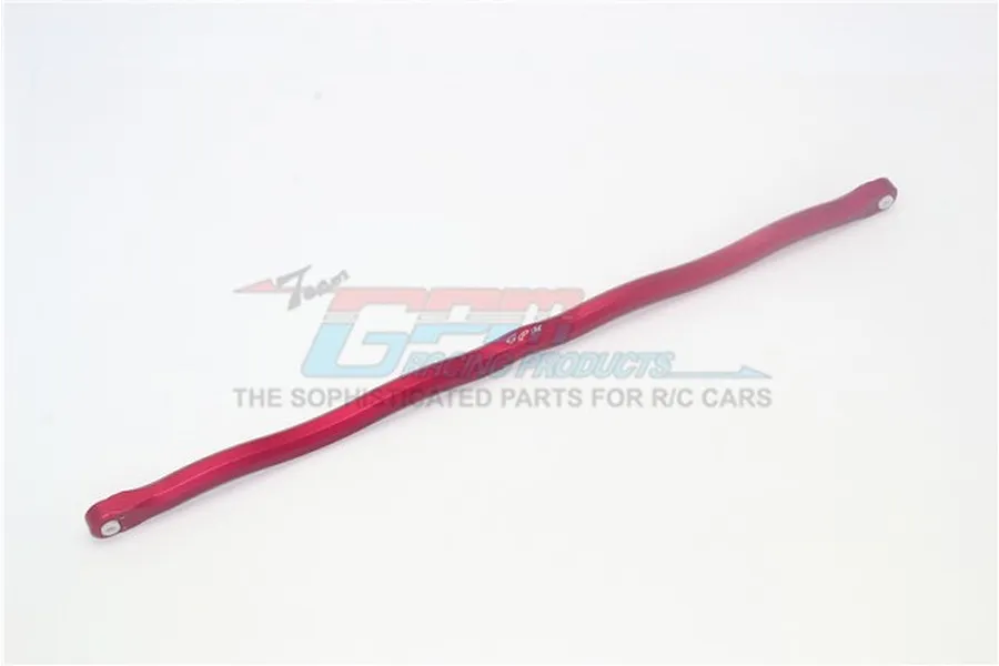 A red anodized aluminium centre brace bar for RC cars by GPM Racing, shown against a white background.