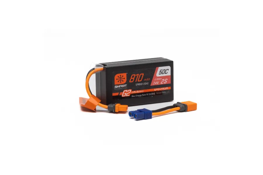 Spektrum Smart G2 7.4V 810mAh 2S 50C Hard Case LiPo Battery image 85037