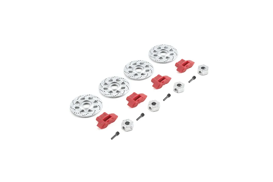 Losi Disc Brakes &amp;amp; Red Calliper Set image 85043