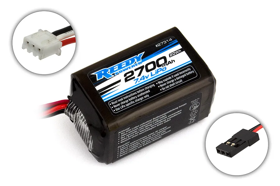 Reedy Power Pro 7.4V 2700mAh Rx Soft Case LiPo Battery image 85360