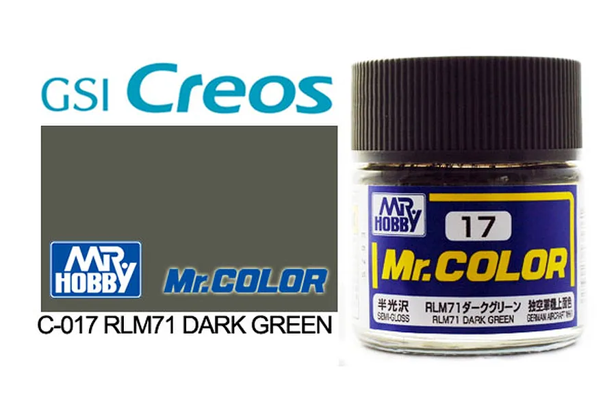 Mr Color RLM71 Dark Green Semi Gloss Acrylic Paint 10ml image 85382