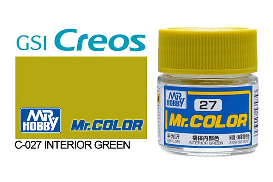 Mr Color Interior Green Semi Gloss Acrylic Paint 10ml image 85391