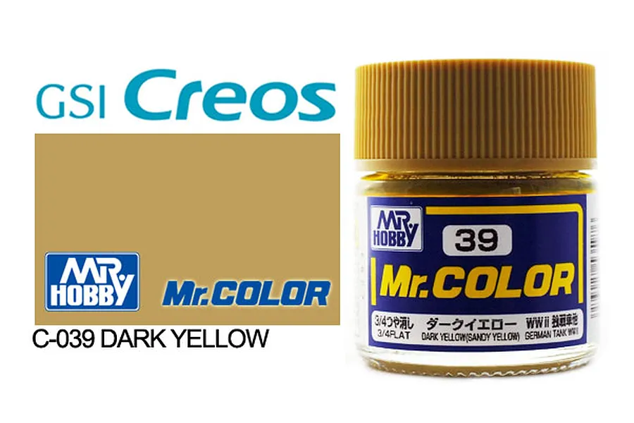 Mr Color Dark Yellow (Sandy Yellow) Flat Acrylic Paint 10ml image 85403