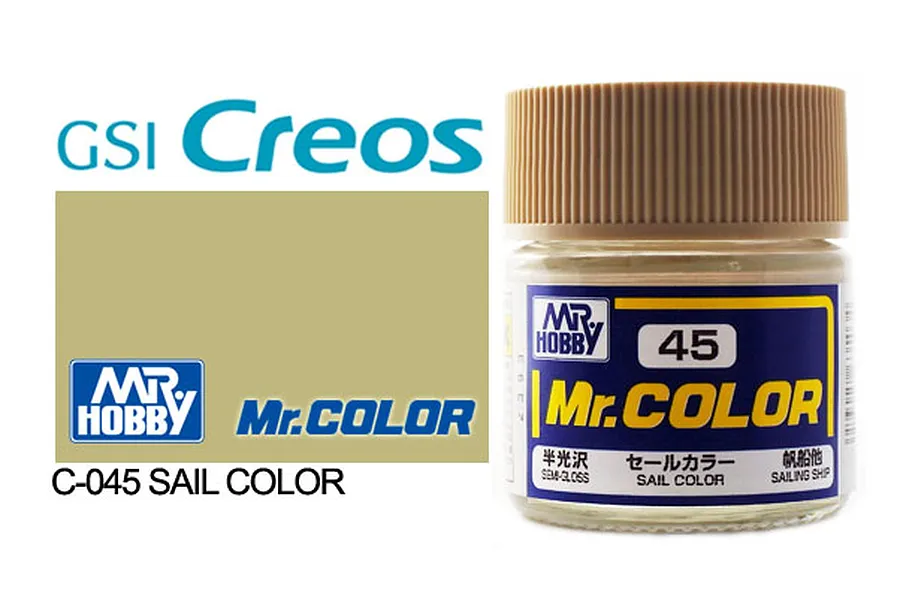 A 10ml jar of Mr. Color Sail Color semi-gloss acrylic paint by Mr. Hobby, showing the paint color swatch and product label.