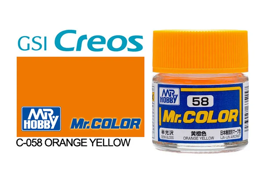 Mr Color Orange Yellow Semi Gloss Acrylic Paint 10ml image 85421