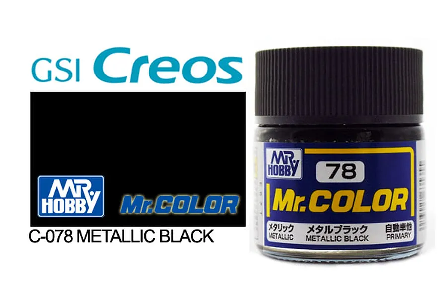 Mr Color Metallic Black Acrylic Paint 10ml image 85441