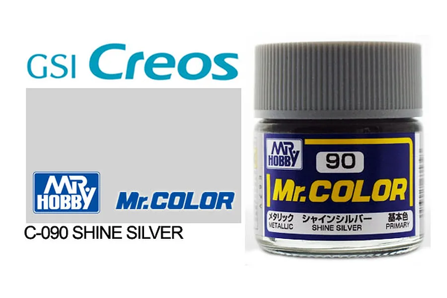 Mr Color Metallic Shine Silver Acrylic Paint 10ml image 1