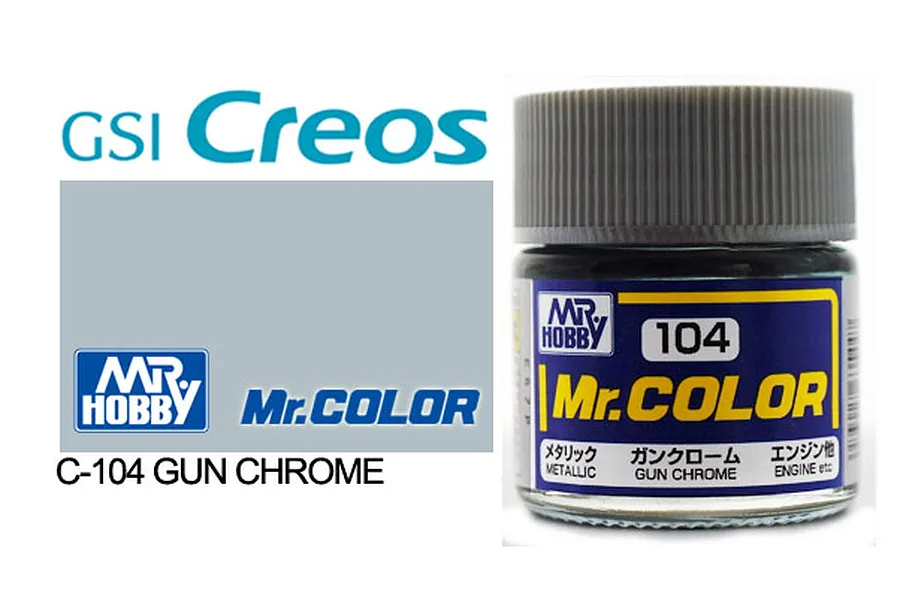 Mr Color Metallic Gun Chrome Acrylic Paint 10ml image 85450