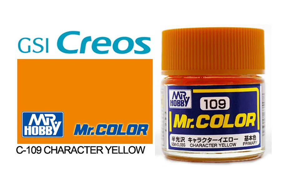 Mr Color Character Yellow Semi Gloss Acrylic Paint 10ml image 85453