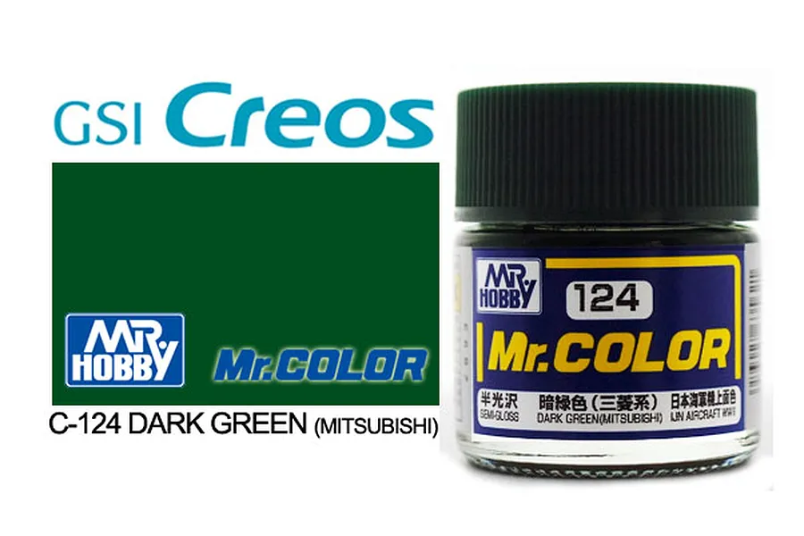 Mr Color Dark Green (Mitsubishi) Semi Gloss Acrylic Paint 10ml image 85468