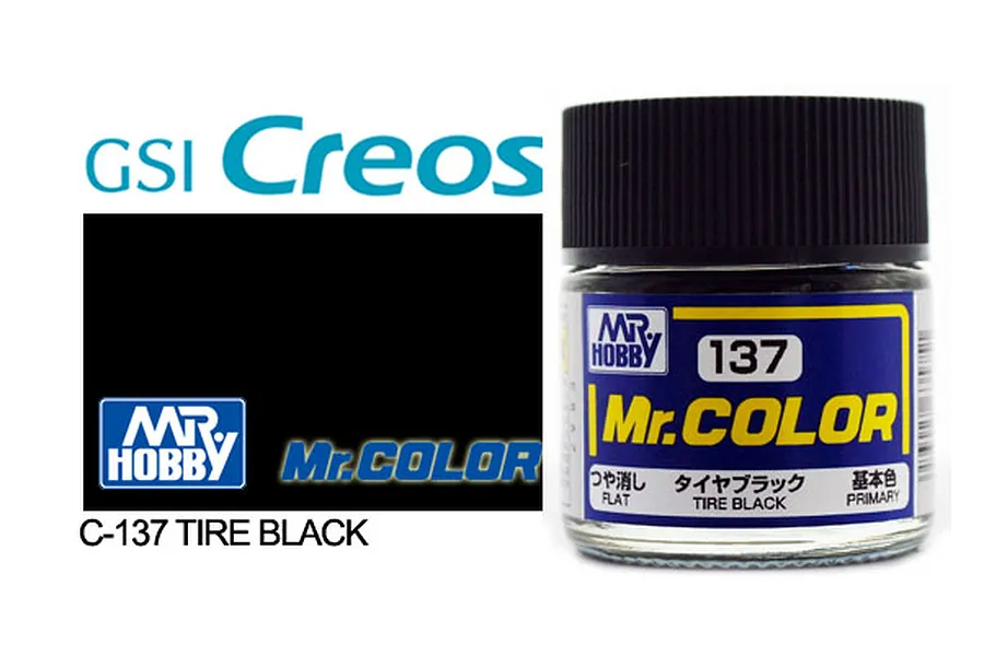 Mr Color Tyre Black Flat Acrylic Paint 10ml image 85479