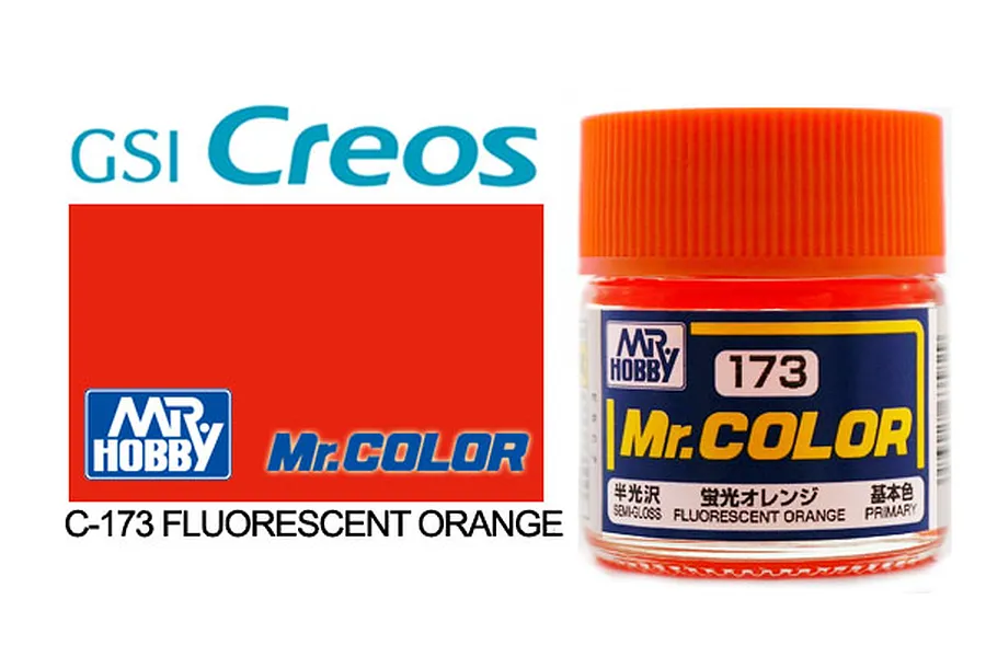 Mr Color Fluorescent Orange Gloss Acrylic Paint 10ml image 85487