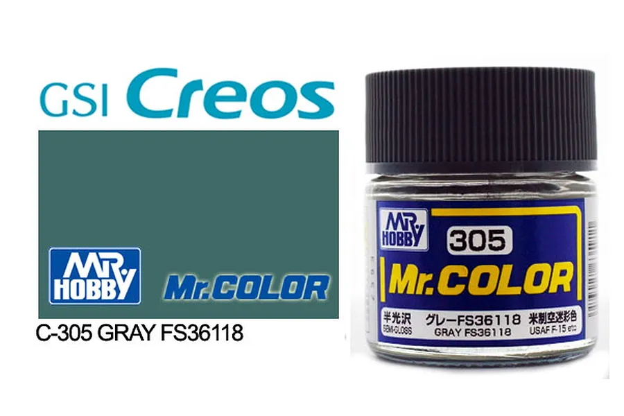 Mr Color Grey FS36118 Semi Gloss Acrylic Paint 10ml image 85499