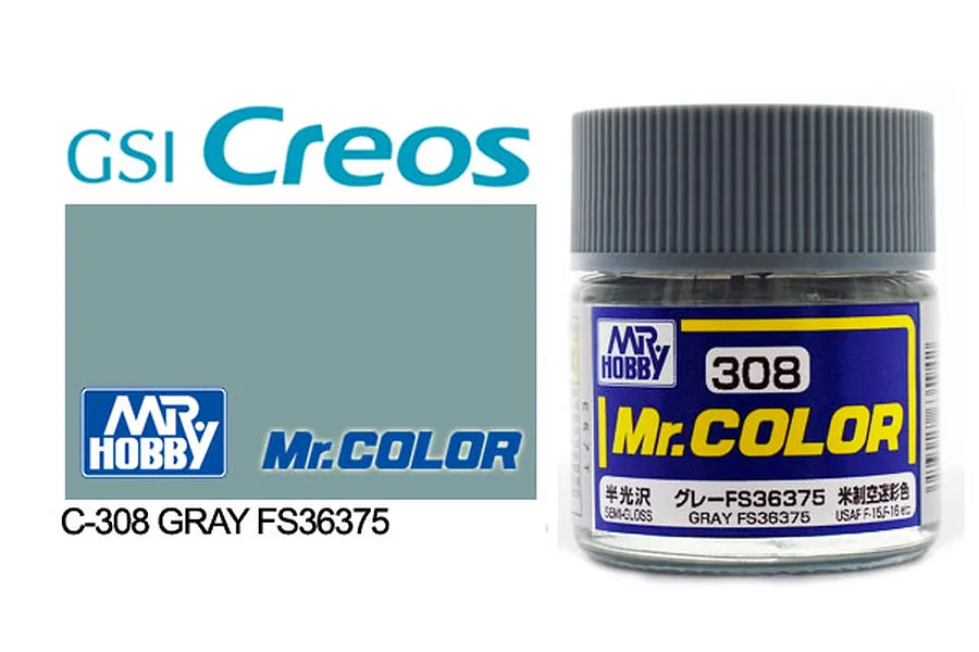Mr Color Grey FS36375 Semi Gloss Acrylic Paint 10ml image 85502