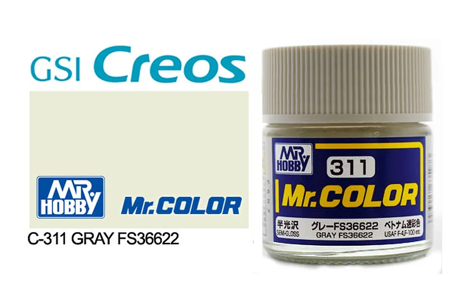 Mr Color Grey FS36622 Semi Gloss Acrylic Paint 10ml image 85505
