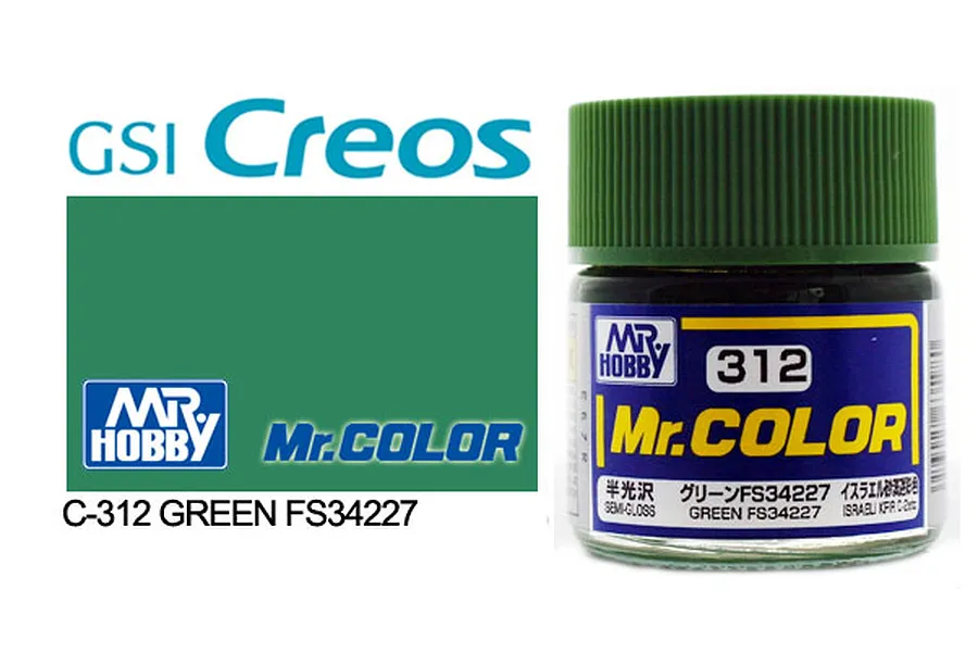 Mr Color Green FS34227 Semi Gloss Acrylic Paint 10ml image 85506
