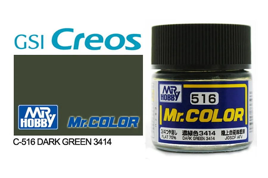 Mr Color Dark Green 3414 Acrylic Paint 10ml image 85561