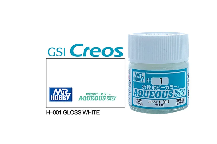Mr Hobby Aqueous Gloss White Acrylic Paint 10ml image 85593