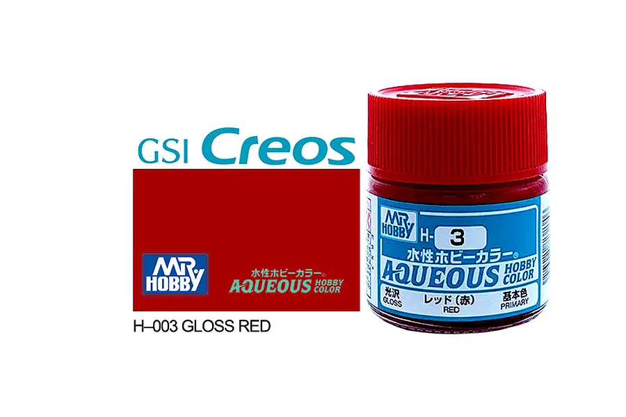Mr Hobby Aqueous Gloss Red Acrylic Paint 10ml image 85595