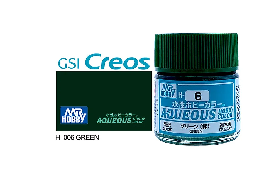 Mr Hobby Aqueous Gloss Green Acrylic Paint 10ml image 85598