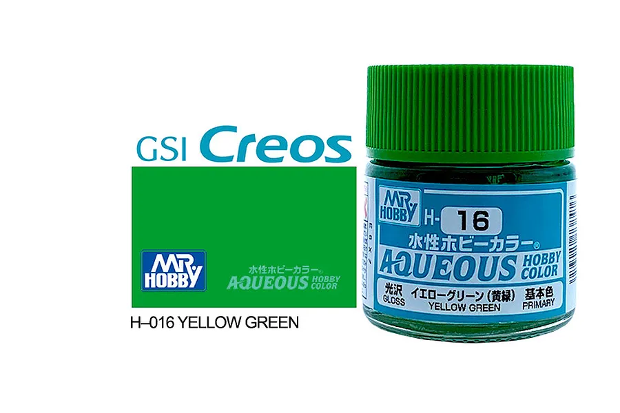 Mr Hobby Aqueous Semi Gloss Yellow Green Acrylic Paint 10ml image 85608