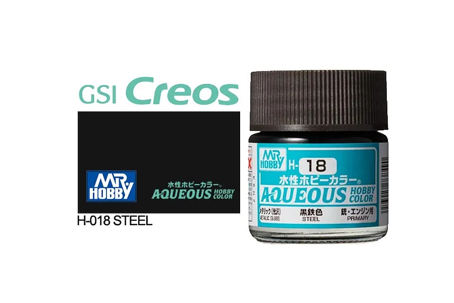 Mr Hobby Aqueous Metallic Gloss Steel Acrylic Paint 10ml image 85610