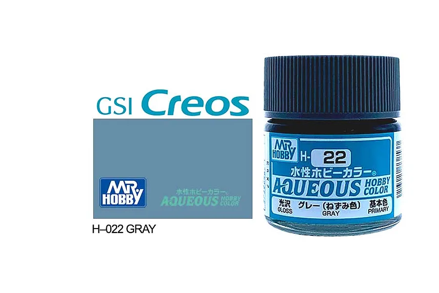 Mr Hobby Aqueous Gloss Grey Acrylic Paint 10ml image 85614