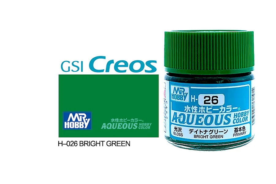 Mr Hobby Aqueous Gloss Bright Green Acrylic Paint 10ml image 85618