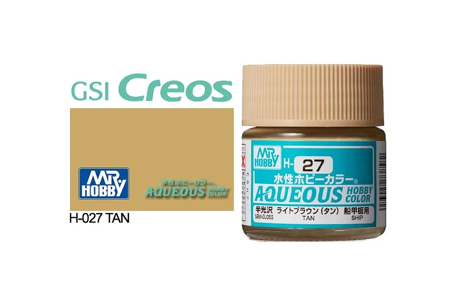 Mr Hobby Aqueous Gloss Tan Acrylic Paint 10ml image 85619