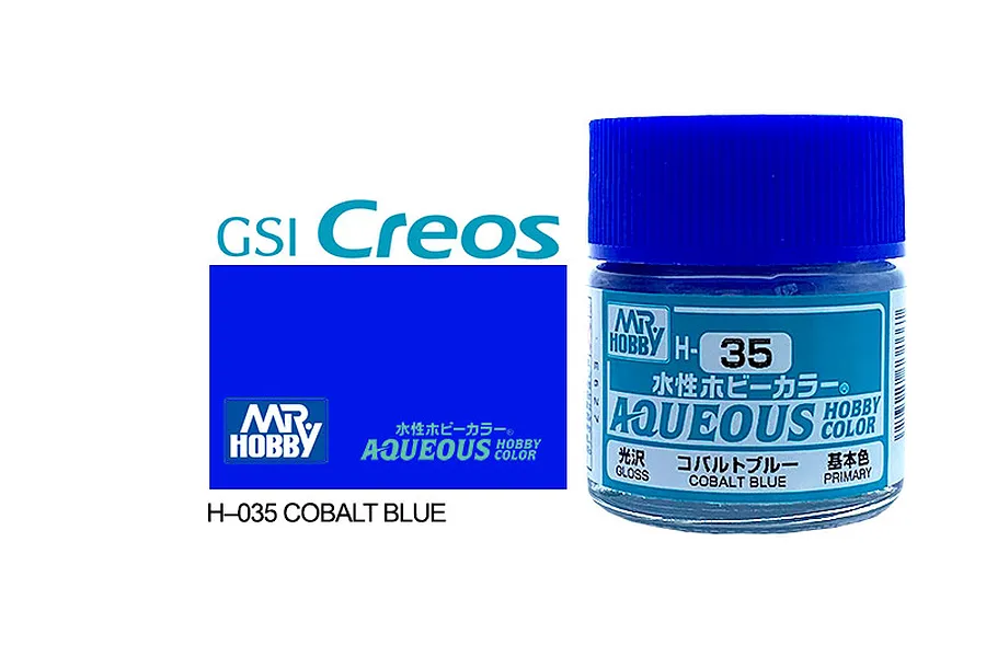 Mr Hobby Aqueous Gloss Cobalt Blue Acrylic Paint 10ml image 85627