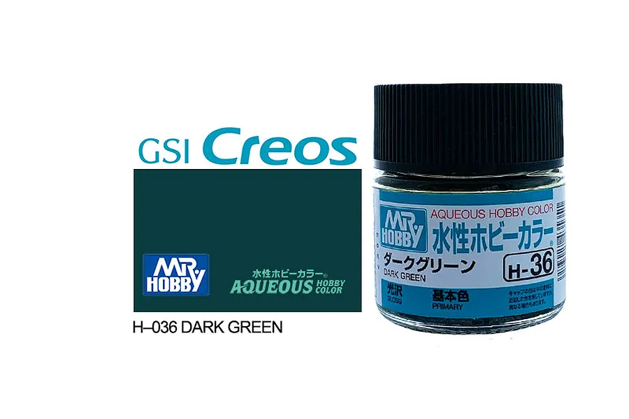 Mr Hobby Aqueous Gloss Dark Green Acrylic Paint 10ml image 85628