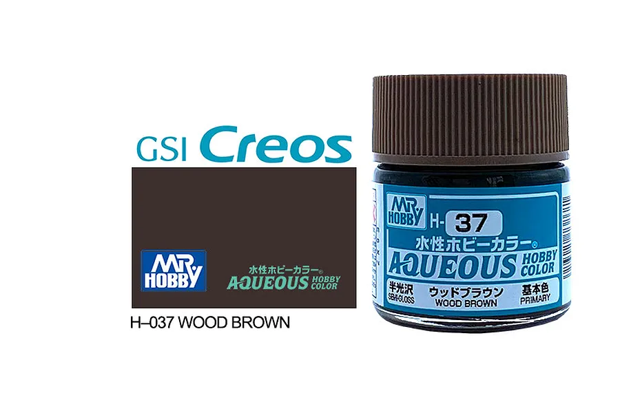 Mr Hobby Aqueous Gloss Wood Brown Acrylic Paint 10ml image 85629