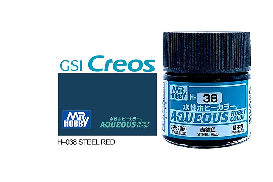 Mr Hobby Aqueous Gloss Steel Red Acrylic Paint 10ml image 85630