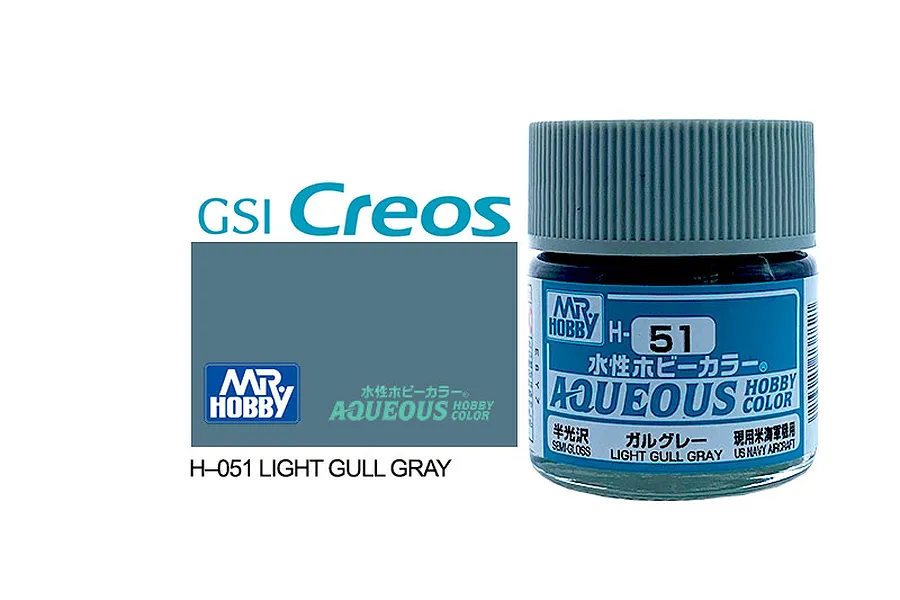 Mr Hobby Aqueous Gloss Light Gull Grey Acrylic Paint 10ml image 85643