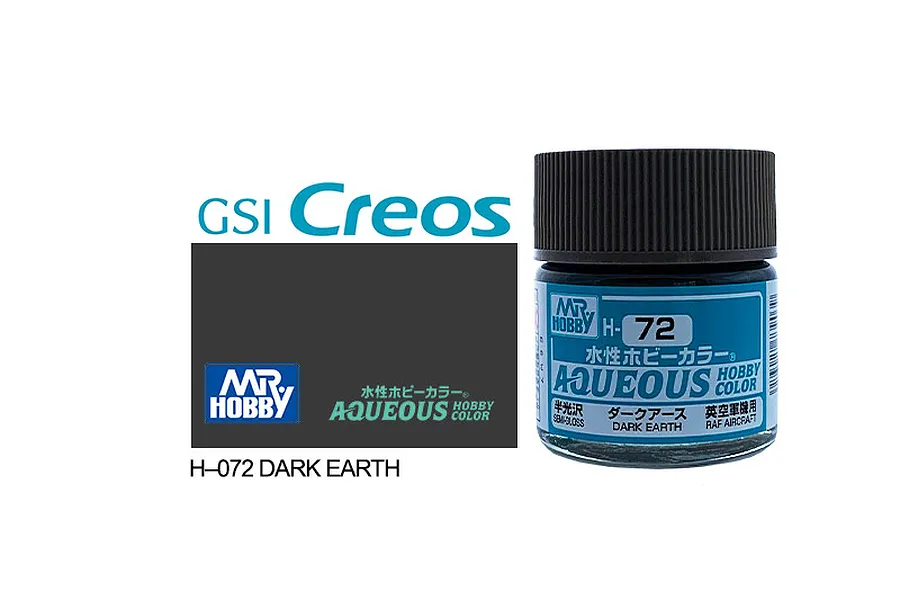 Mr Hobby Aqueous Semi Gloss Dark Earth Acrylic Paint 10ml image 85664