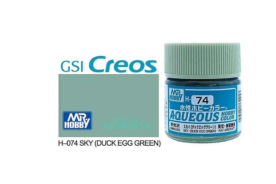 Mr Hobby Aqueous Semi Gloss Sky (Duck Egg Green) Acrylic Paint 10ml image 85666