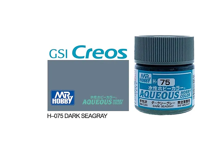 Mr Hobby Aqueous Semi Gloss Dark Sea Grey Acrylic Paint 10ml image 85667