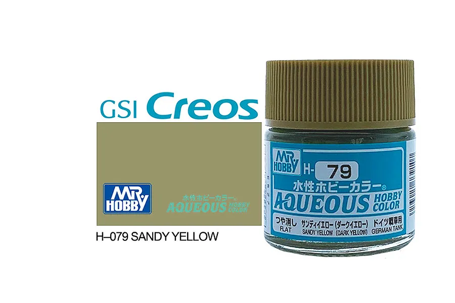 Mr Hobby Aqueous Semi Gloss Sandy Yellow Acrylic Paint 10ml image 85671