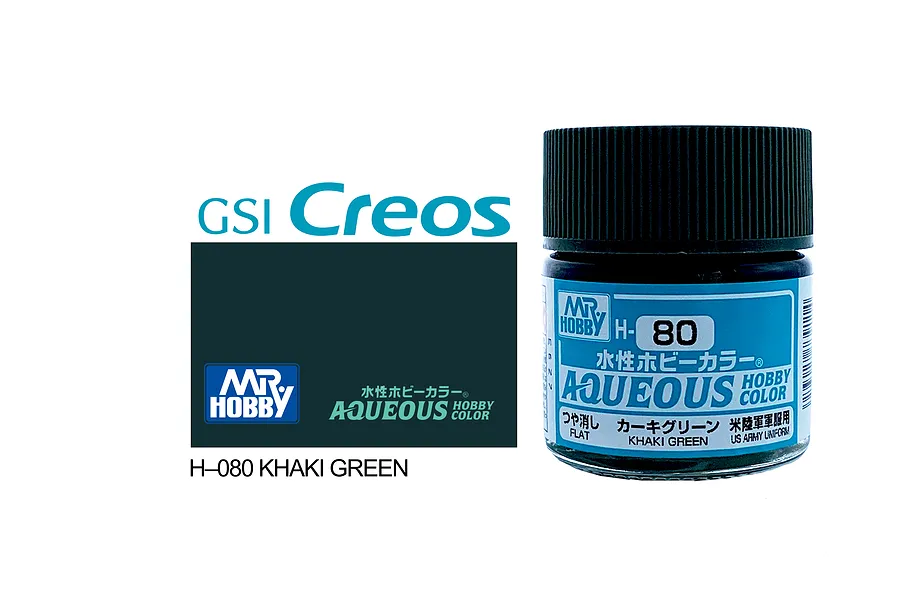 Mr Hobby Aqueous Flat Khaki Green Acrylic Paint 10ml image 85672