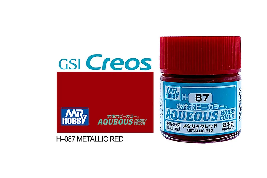 Mr Hobby Aqueous Metallic Gloss Red Acrylic Paint 10ml image 85679
