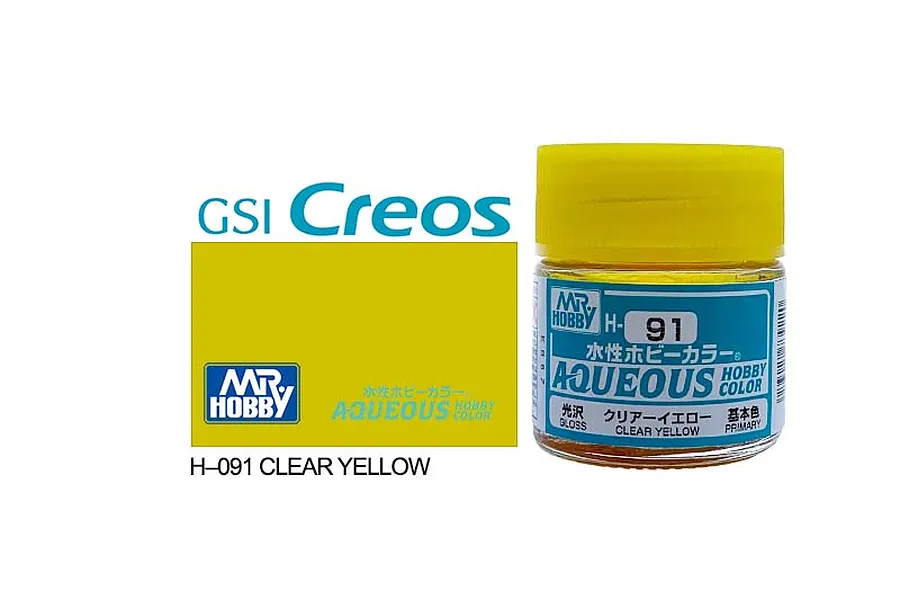 Mr Hobby Aqueous Gloss Clear Yellow Acrylic Paint 10ml image 85683
