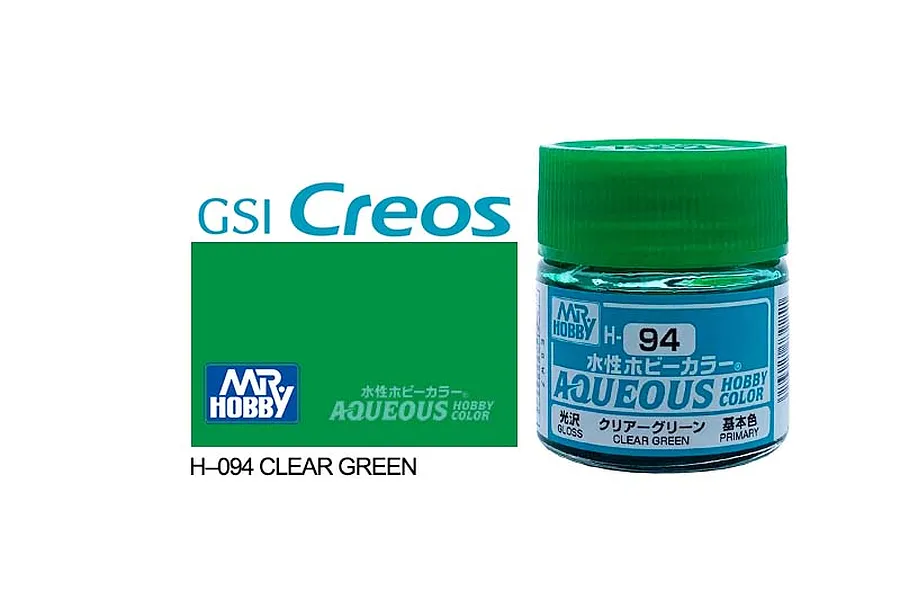 Mr Hobby Aqueous Gloss Clear Green Acrylic Paint 10ml image 85686
