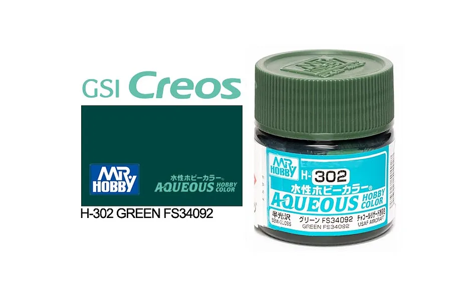 Mr Hobby Aqueous Semi Gloss Green FS34092 Acrylic Paint 10ml image 85691