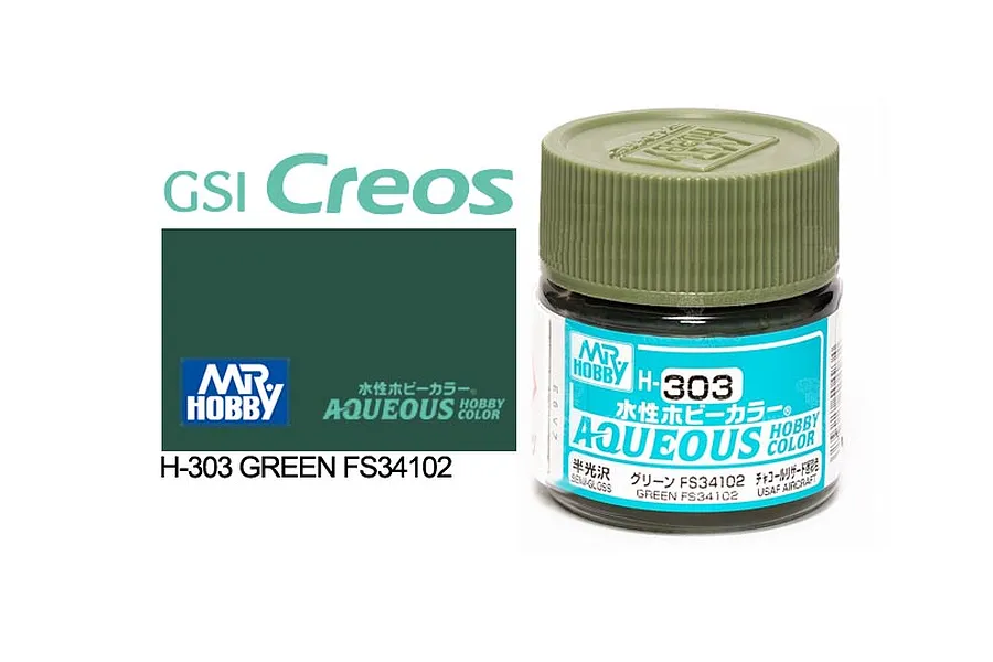 Mr Hobby Aqueous Semi Gloss Green FS34102 Acrylic Paint 10ml image 85692