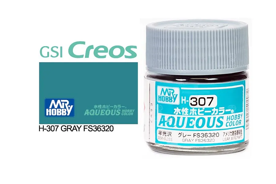 Mr Hobby Aqueous Semi Gloss Grey FS36320 Acrylic Paint 10ml image 85696