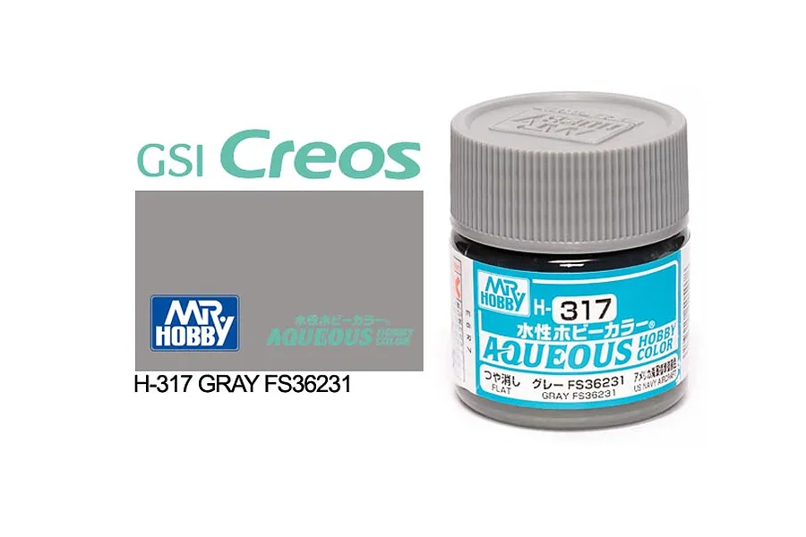 Mr Hobby Aqueous Flat Grey FS36231 Acrylic Paint 10ml image 85705