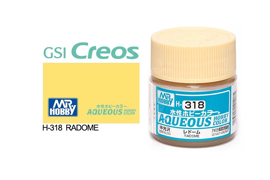 Mr Hobby Aqueous Semi Gloss Radome Acrylic Paint 10ml image 85706