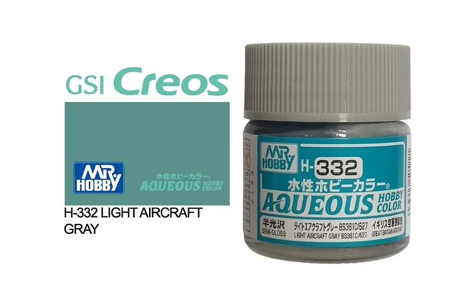 Mr Hobby Aqueous Semi Gloss Light Air Grey Acrylic Paint 10ml image 85714